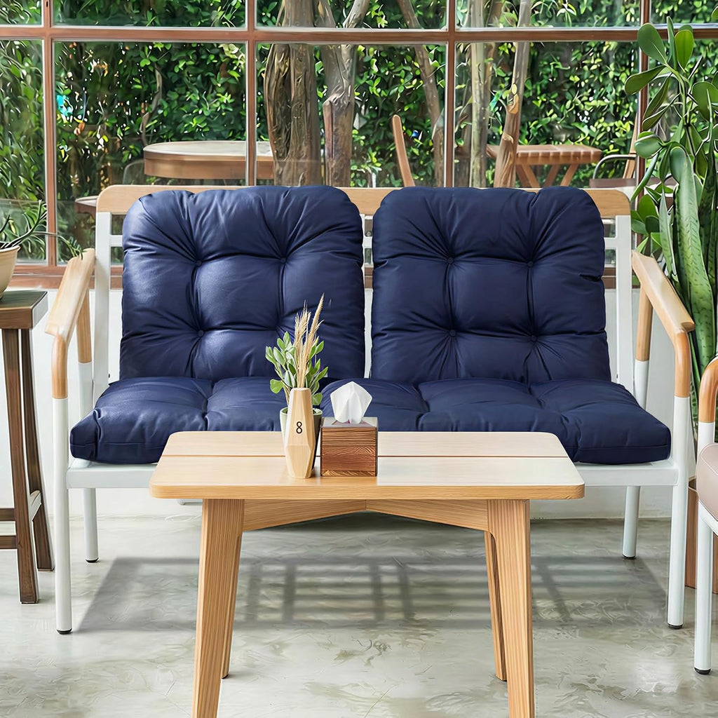 Wicker Chair Cushions of 3 Pieces, Waterproof Cushions Furniture, Tufted Wicker Outdoor Furniture Cushions, 1 Patio