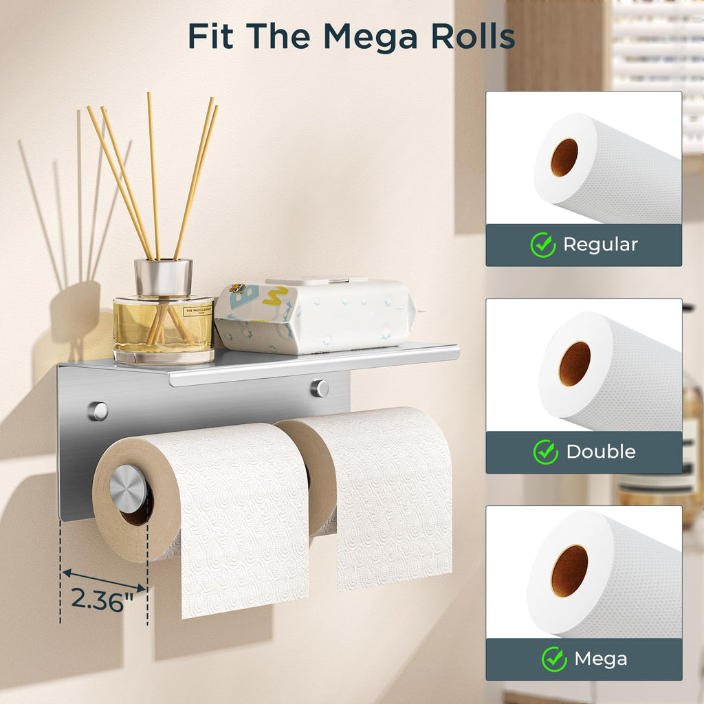Toilet Paper Holder with Shelf, Commercial Toilet Paper Dispensers
