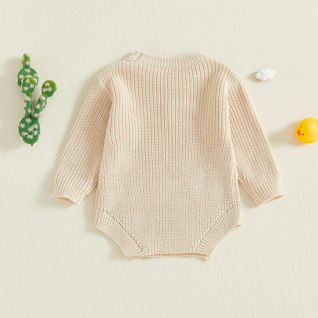 Silly Goose Embroidery Baby Girl Boy Sweater Romper