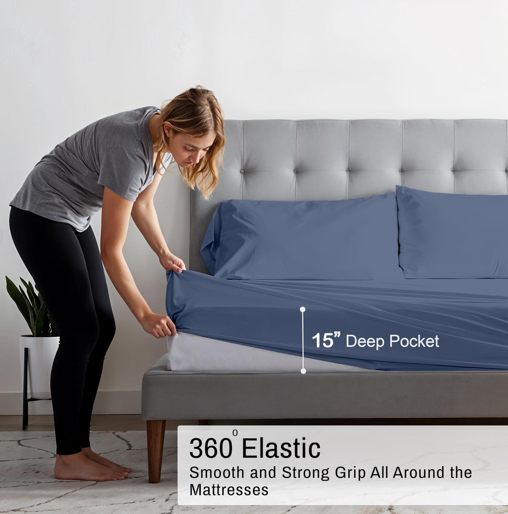 100% Cotton Organic Full Size Sheets Percale Weave, Wild Wind