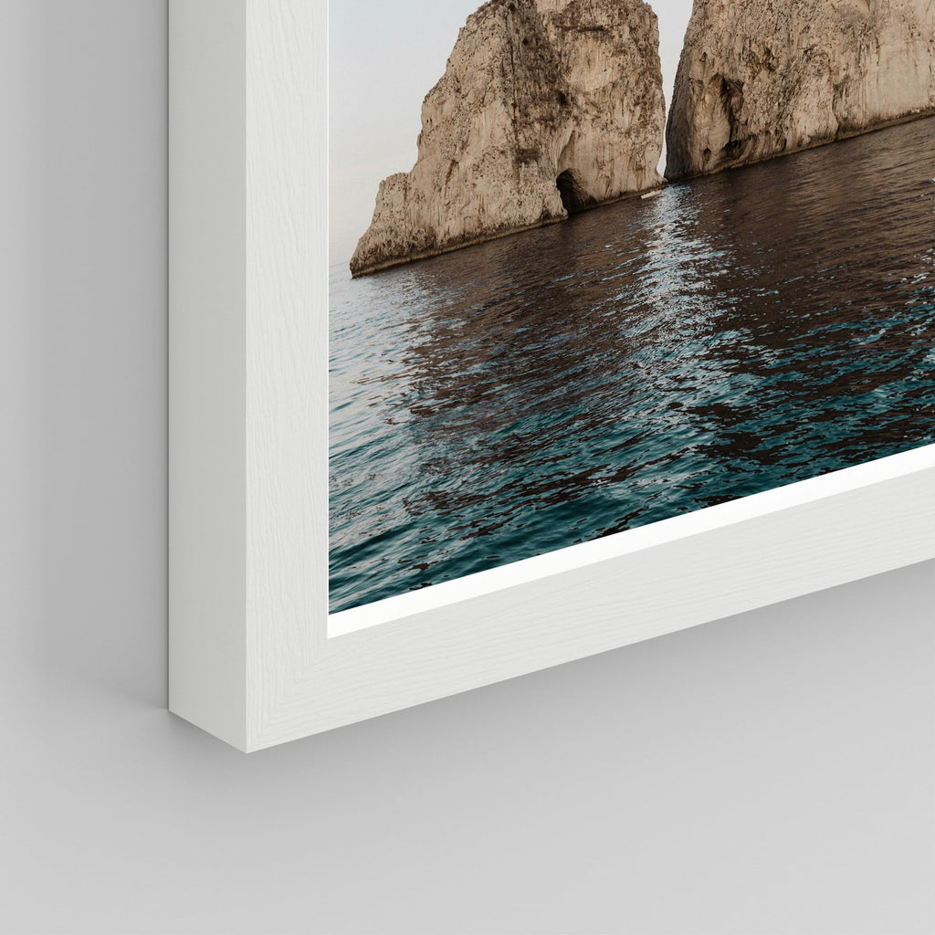 Framed Poster Set Duotone Ocean, Forest, Architecture Nature Wilderness - 8"x10"x 9 White