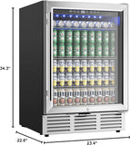 24 Inch Beverage Refrigerator, 180 Can Built-in Beverage Cooler, Under Counter B