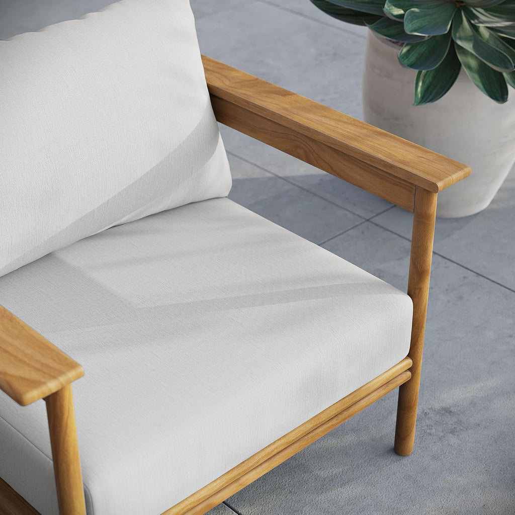 Wren Teak Wood Outdoor Armchair in Natural Sail