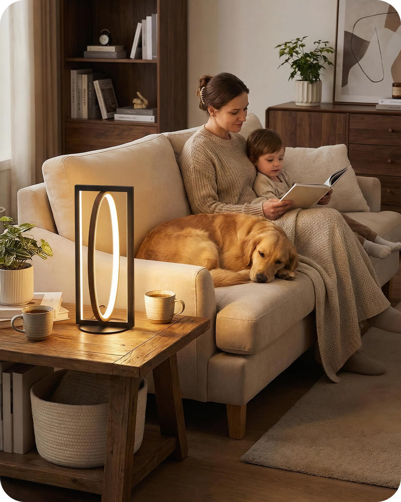 Modern LED Table Lamp, Dimmable Minimalist Bedside Lamp, 3 Color Temperatures, Angle Adjustable, Cute Desk Lamp
