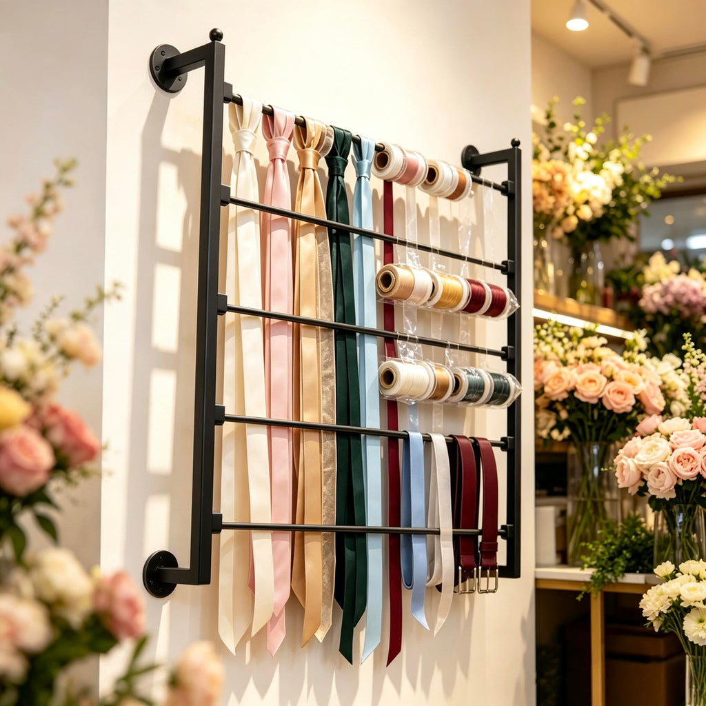 5 Tier Scarf Display Rack Tie Hijab Hanger Ribbon Organiz Wrap Paper Holder