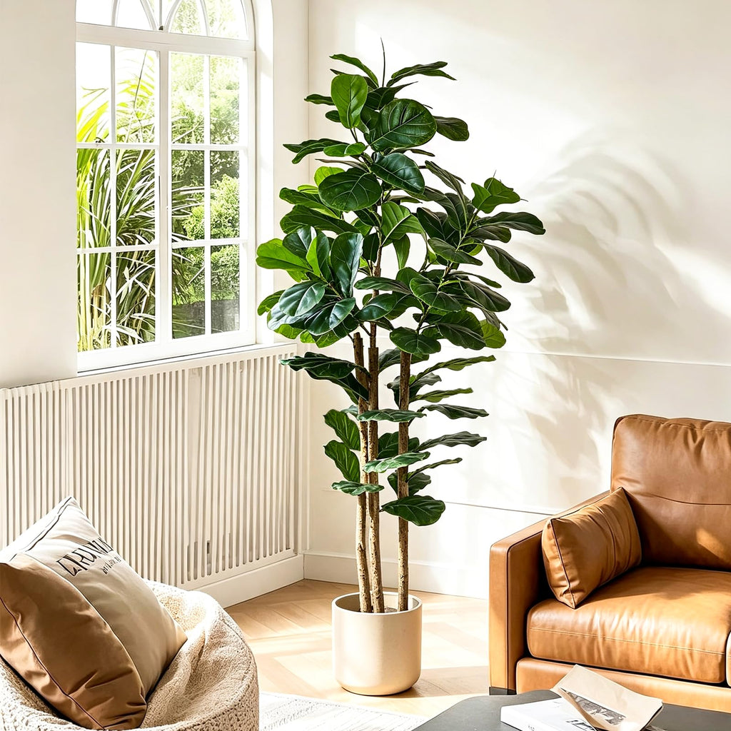 5FT Artificial Fiddle Leaf Fig Tree, Realistic Faux Tree