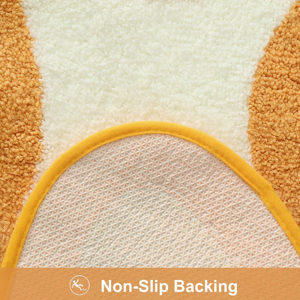 Orange Bathroom Rugs Non Slip Washable, Soft Plush Irregular Shape Non Slip Bath Mat, Microfiber Machine Washable