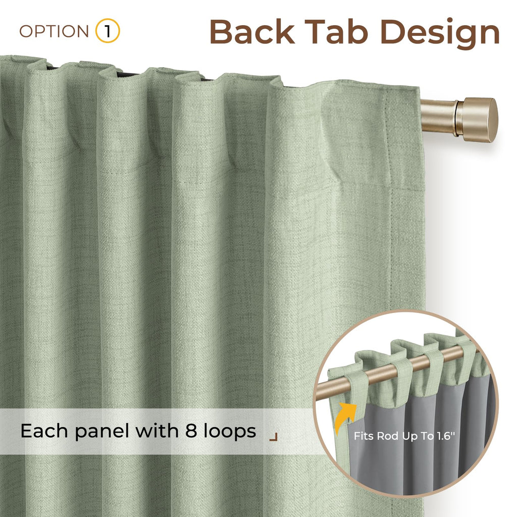 Sage Green Blackout Curtains Living Room 72 Inch Long