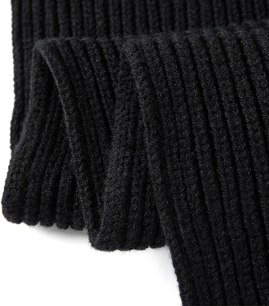 3Pcs Kids Hat Scarf and Snow Gloves Set, Winter Knit Warm Soft Pom-Pom Beanie Outdoor for Boys Girls and Toddlers