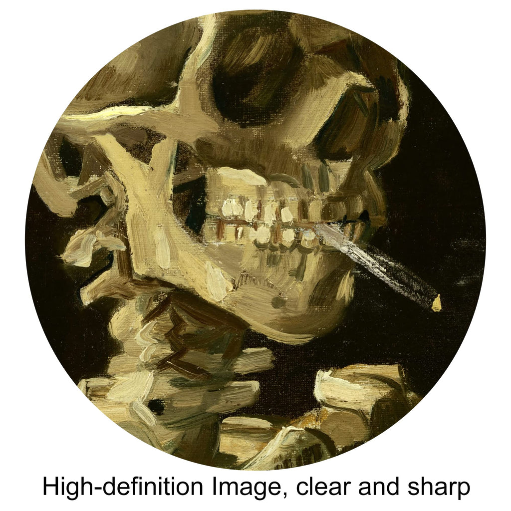 Head of a Skeleton with a Burning Cigarette by Vincent Van Gogh.Framed Size:34.5x28.5 inches, Image Size:30x24 inches