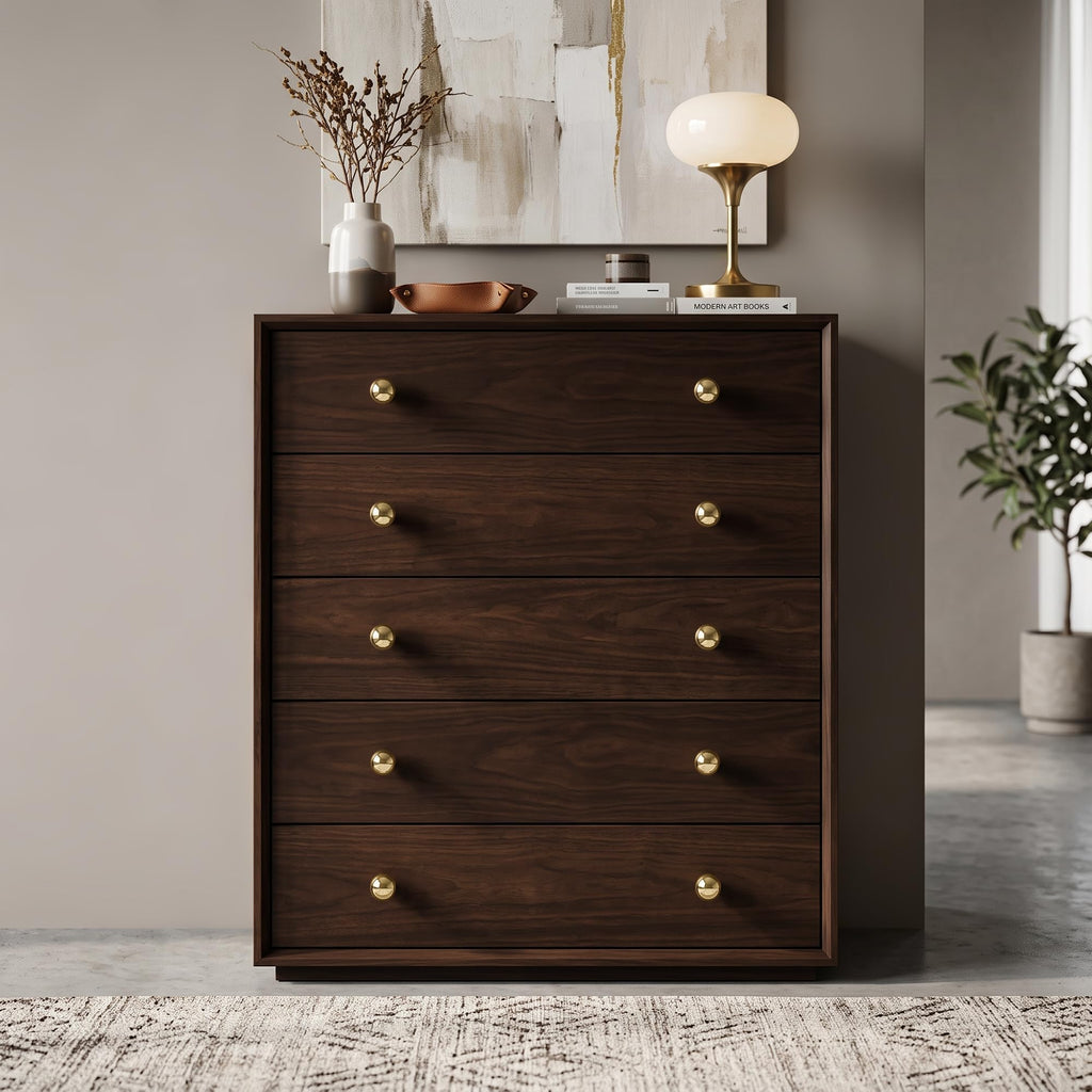 Unlacquered Brass Cabinet Knobs, Solid Brass 1-1/8 Inch