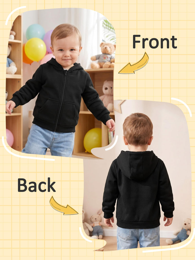 3 Pack Toddler Boys Full-Zip Fleece Hoodie Jackets