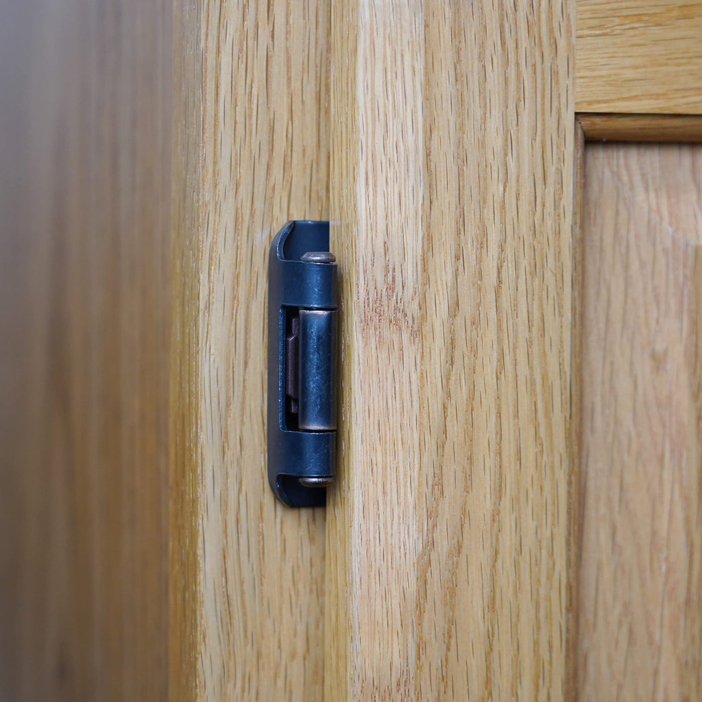 20 Pack Oil Rubbed Bronze Cabinet Hinges for Cabinet Doors (10 Pairs) - 1/2" Overlay Semi-Wrap Self-Closing Face