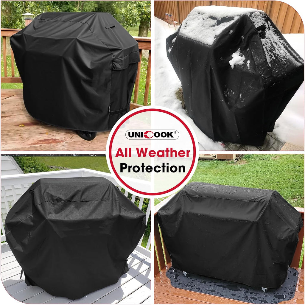 50 Inch Outdoor BBQ Grill Cover with Air Vents/Handles/Straps, Heavy Duty Waterproof, Fade Resistant, Fits for Weber