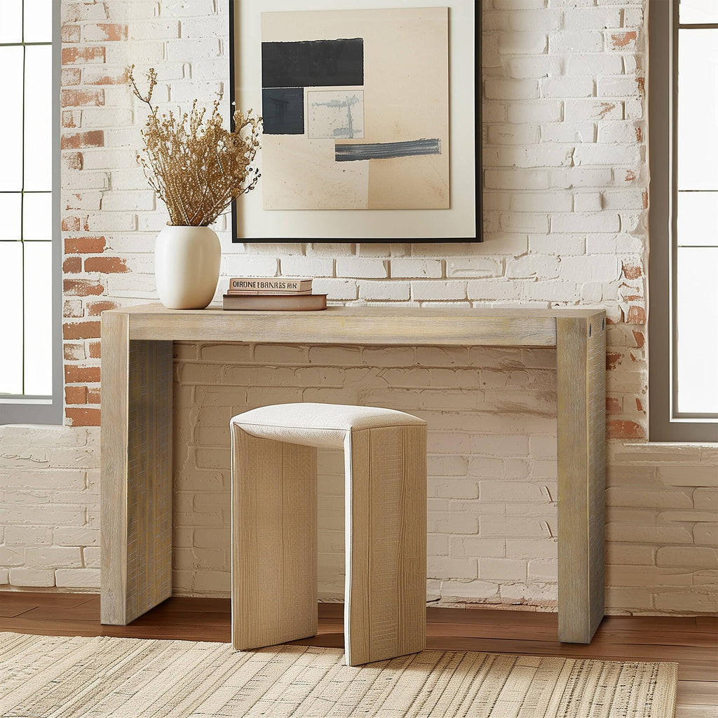 Monterey Console Table, Minimalist Open Design, Solid Wood, Cottage Slim Behind Sofa Table with Woodgrain Finished