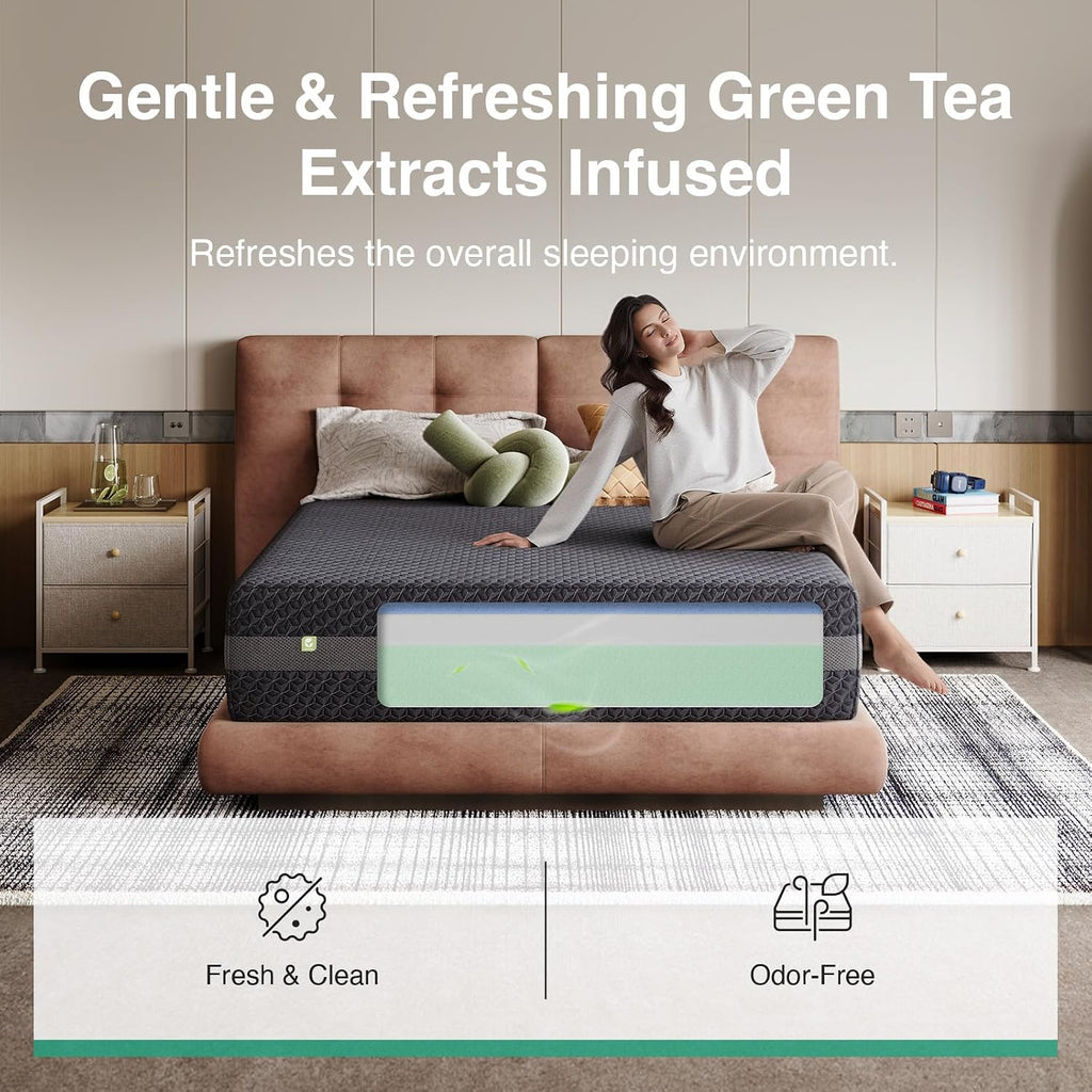 Queen Gel Memory Foam Mattress 12 Inch for Spinal Alignment | 12 Inch Queen Mattress for Responsive Support &