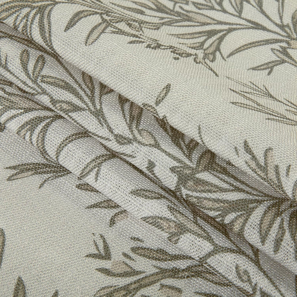 Pinch Pleat Cafe Curtains 24 Inch Long Printed Half Window Curtains for Bathroom (Stone, 34W x 24L Inches, Set of 2)