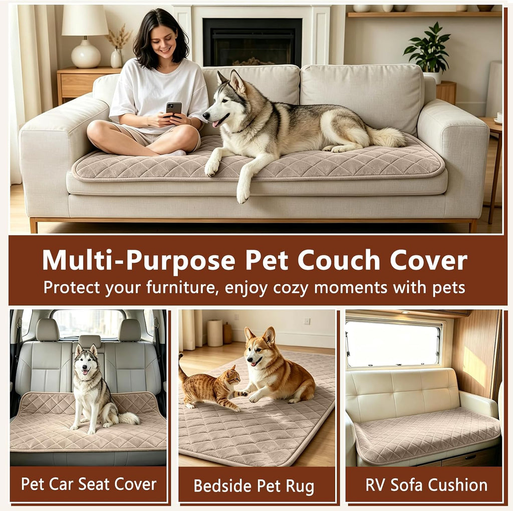 Pet Couch Covers for Sofa Waterproof Plush Dog Sofa Cover Washable