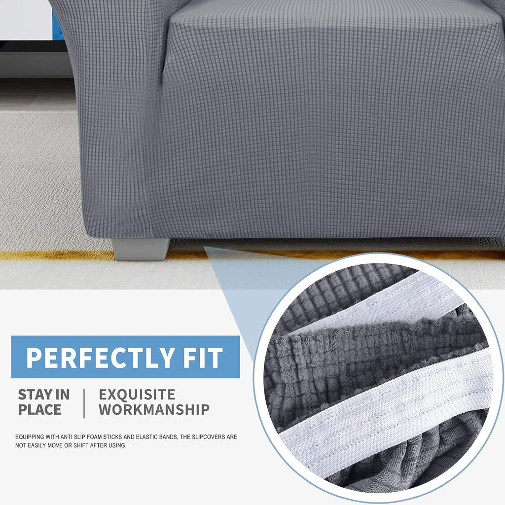 Super Stretch Chair Sofa Slipcovers 1-Piece Jacquard Chair Covers Soft Anti Slip 1 Seater Couch Furniture Protector