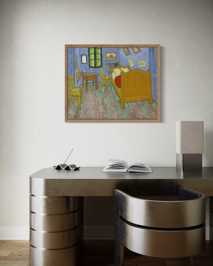The Bedroom (1889) Van Gogh Wood Framed Wall Art Print Poster, Vintage Landscape Painting Wall Art, for and Living