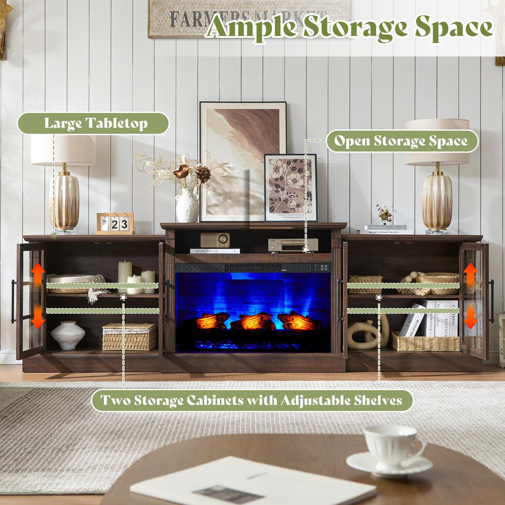 97" Farmhouse for TVs up to 100", Rustic Brown