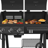 Charcoal and Gas Smoker & Grill Combo, Oklahoma Joe’s Canyon Style Outdoor BBQ Smoker and Grill for Backyard Cooking