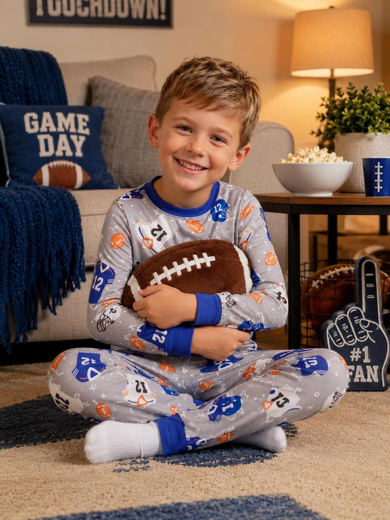 Boys 100% Cotton Pajamas for Kids 2 Piece Long Sleeve PJs Space Sleepwear for Toddler