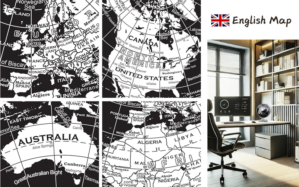 5.5 Inches Mini World Globe Black Rotating Desktop Globe