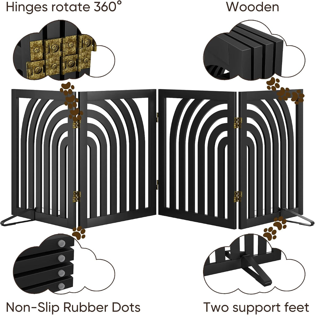 Dog Gate, Wooden Dog Gates for Doorways House and Stairs, Freestanding Pet Gate for Dogs, Puppy Fences Indoor