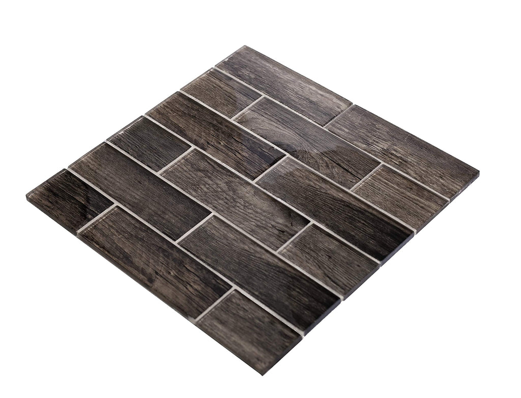 Subway Glass Tile Dark Brown 11.8x11.8 4.83 sq ft/case 5-Pack