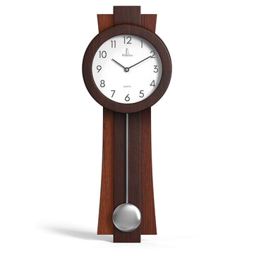 Pendulum Wall Clock Battery Operated, Modern Pendulum Clock Quiet Wooden