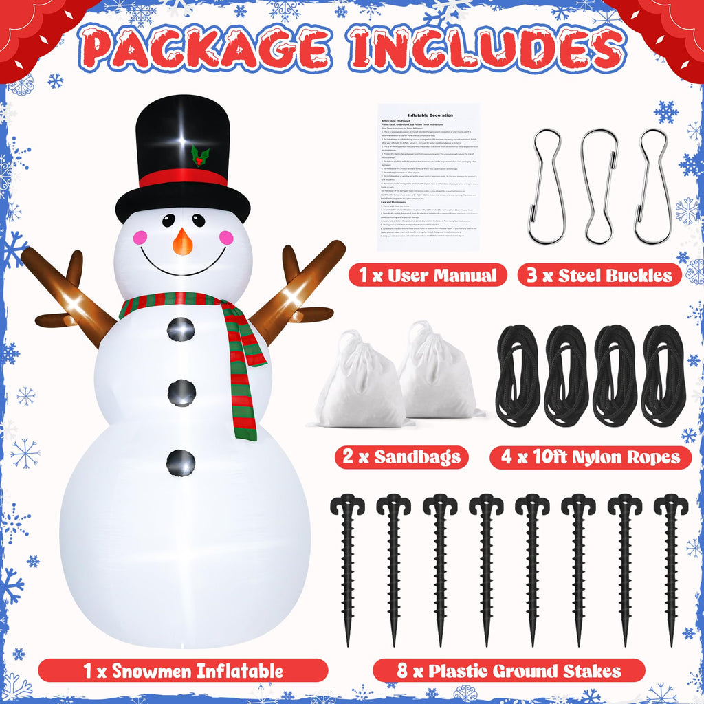 18 FT Christmas Inflatable Snowman, Giant Blow Up Snowman Outdoor Decor