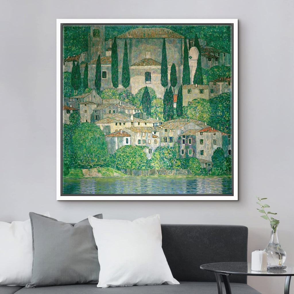 Canvas Print Wall Art Church in Cassone by Gustav Klimt Historic Classic Illustrations Fine Art Decorative Vintage