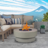 Propane Outdoor Fire Pit Table, Flint & Concrete Look 32-inch Round Patio Propane Fire Table 50,000 BTU w/Lid, Glass Rocks, Cover, Pre-Attached 10ft - Image 6