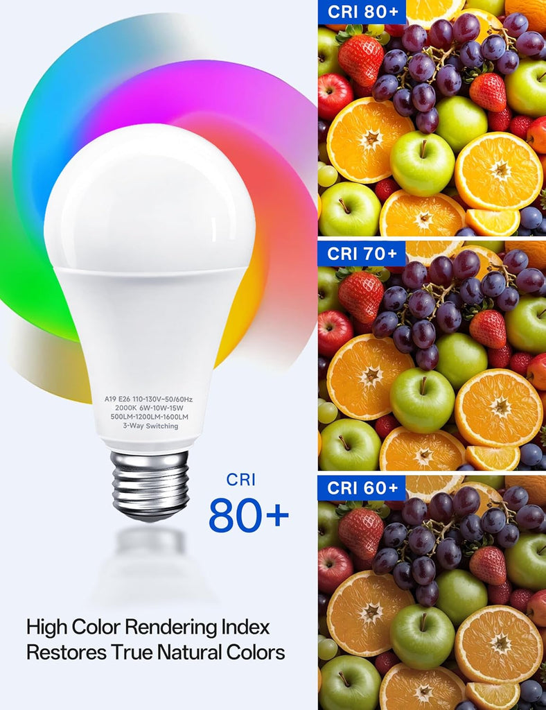 3 Way Light Bulbs 30 70 100W Equivalent Daylight White 5000K 2 Pack