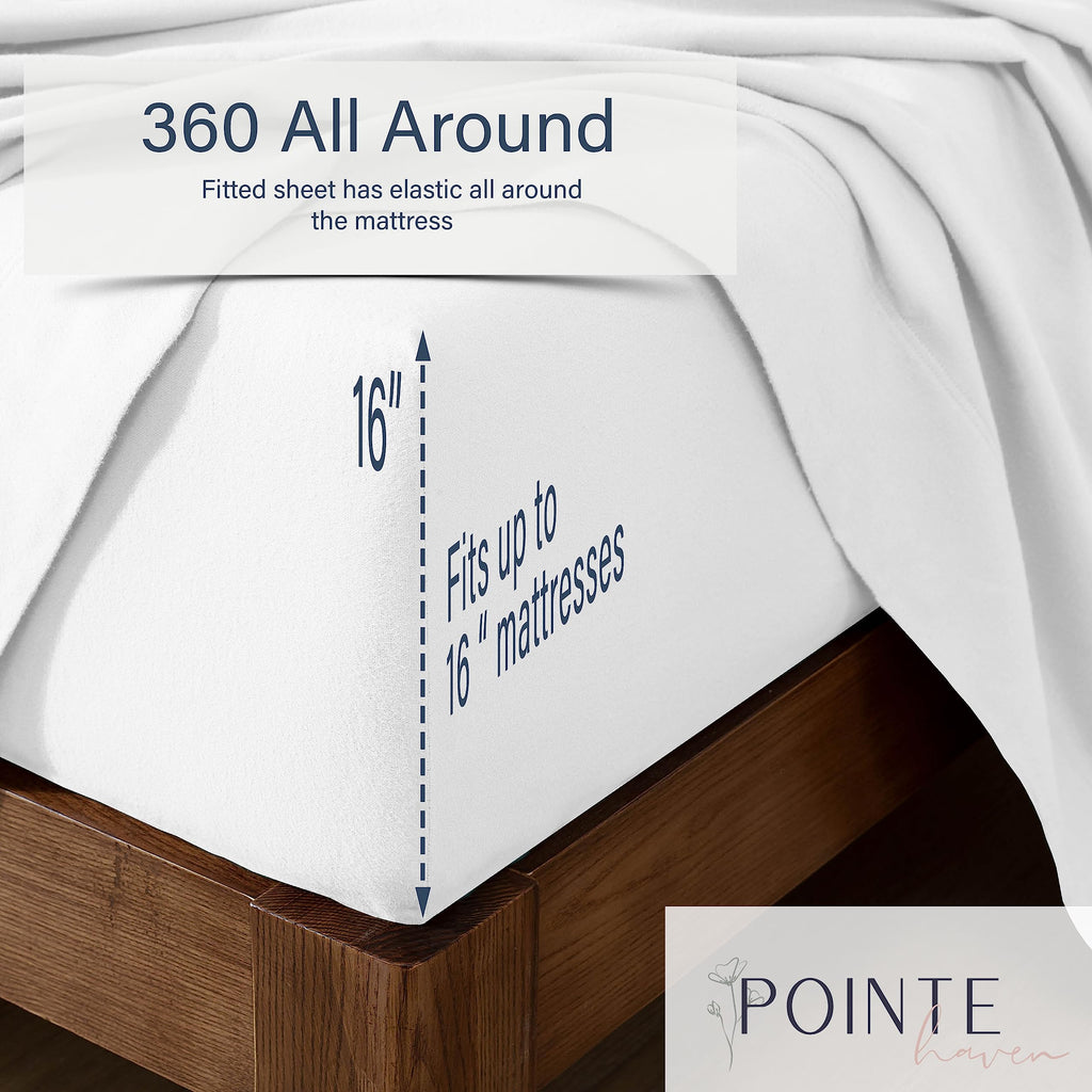 Heavy Weight Flannel Sheet Set, Linen - Warm & Cozy - 100% Cotton Flannel Pre-Shrunk -170 GSM -Deep Pockets