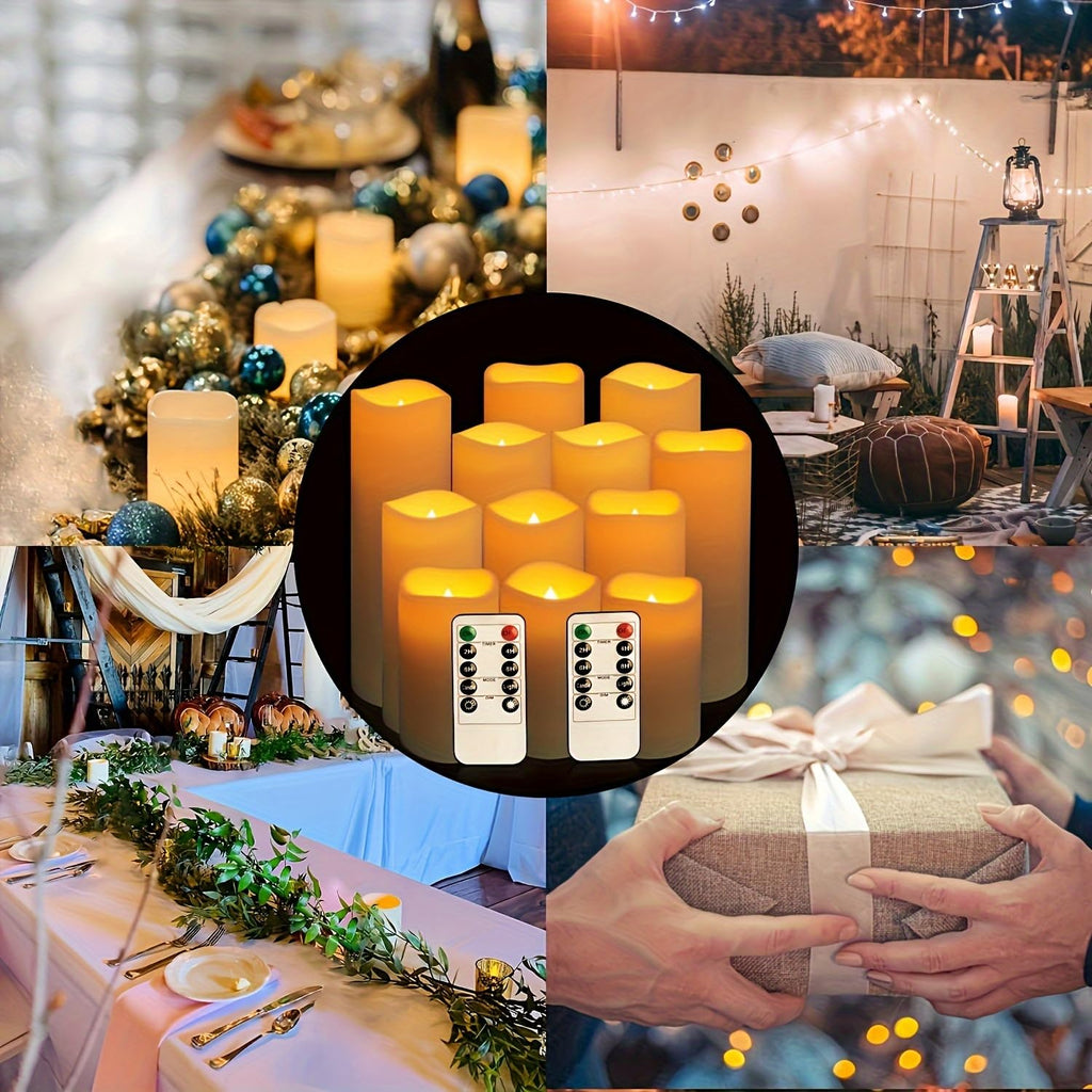 48 Pack Flameless Candles with Remote & 24H Timer - Waterproof Battery Operated Decorative Candles, 3 Sizes(4" 5" 6"