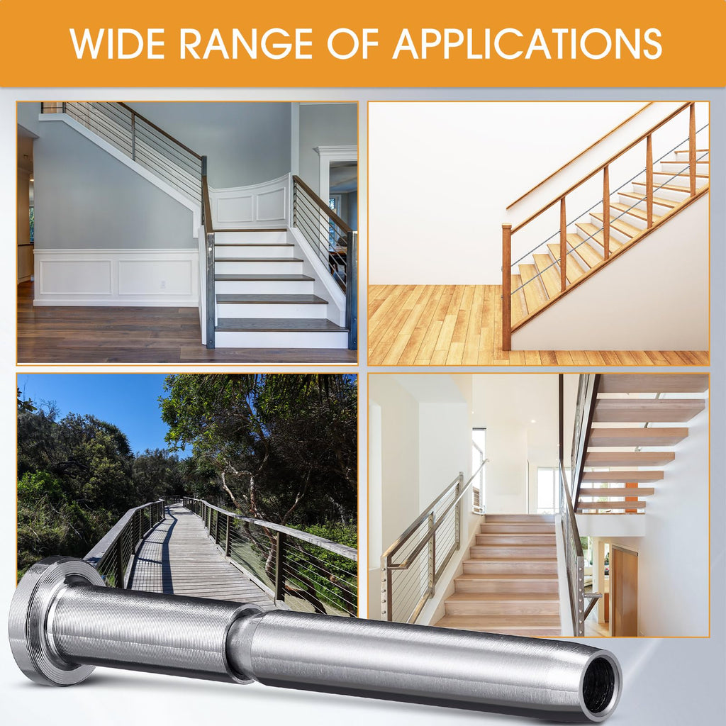 80 Pack 3/16" Stainless Steel Cable Railing Hardware Kit, Silver