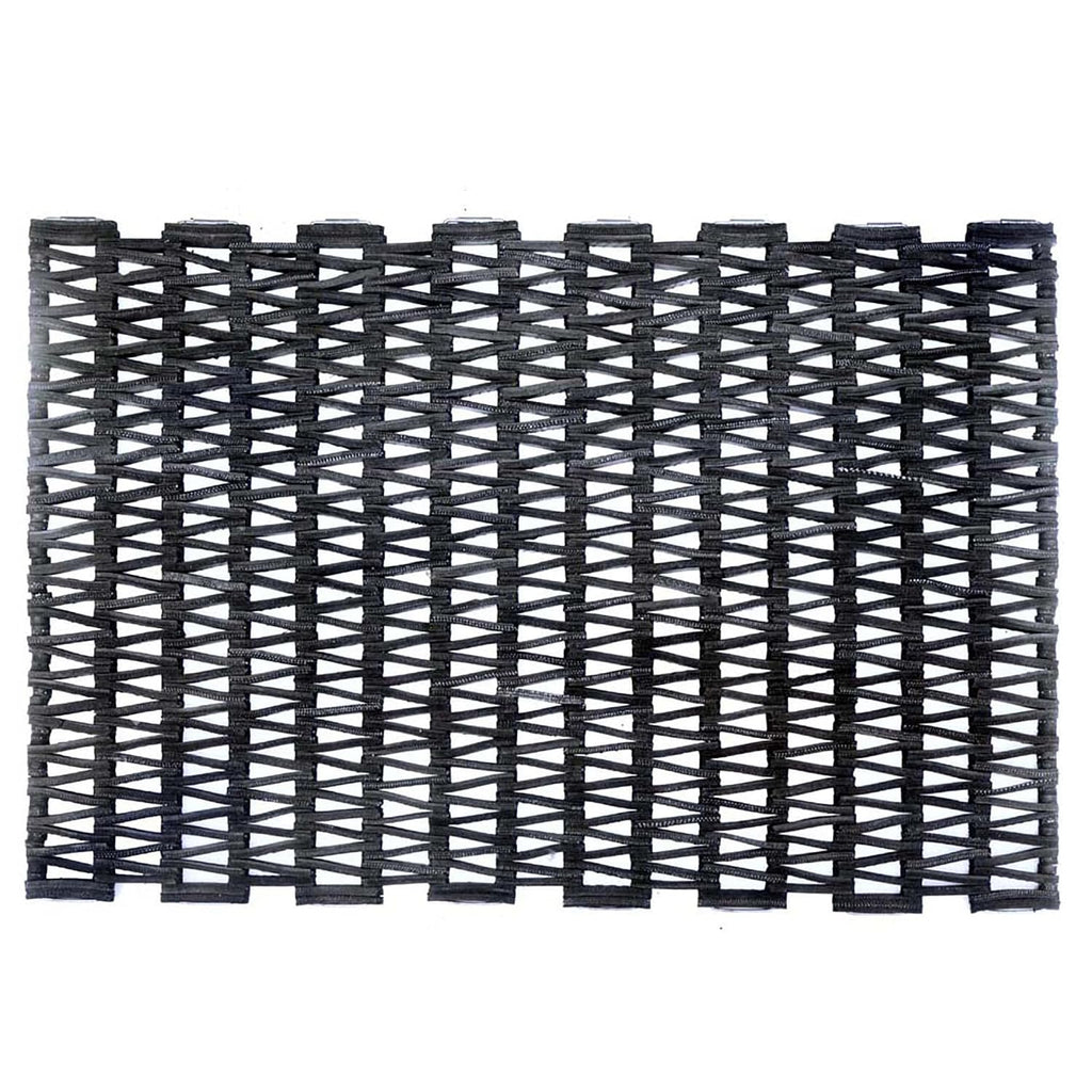 Durite Outdoor Entrance Mat, Black, 24" x 36" | Recycled Rubber Tire-Link Doormat, Heavy Duty Non-Slip, Herringbone