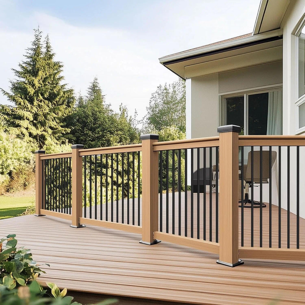 60 Pack 32" Balusters for Deck Railing, Black Rectangular Spindles