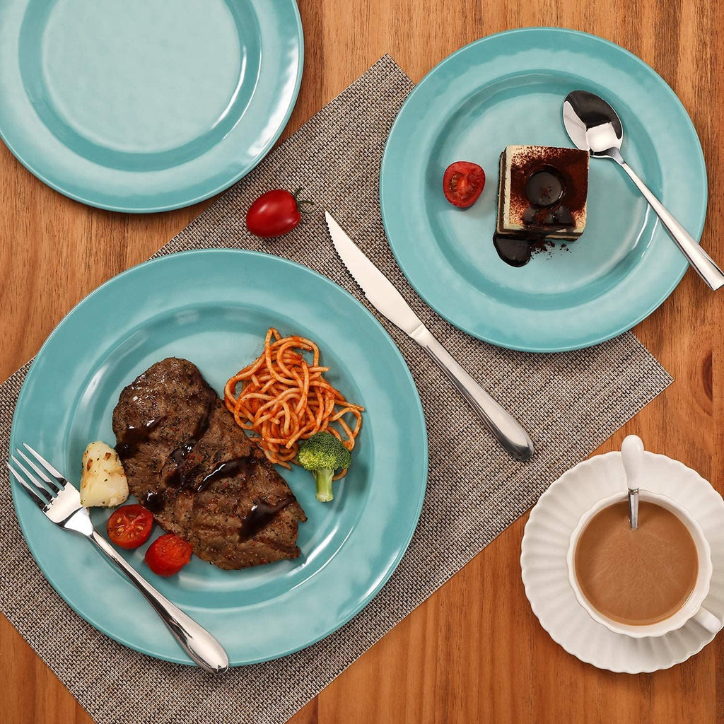 TP 18-Piece Dinnerware Set, Melamine Dishes Set with Bowls and Plates, Service for 6, Non-breakable Lightweight