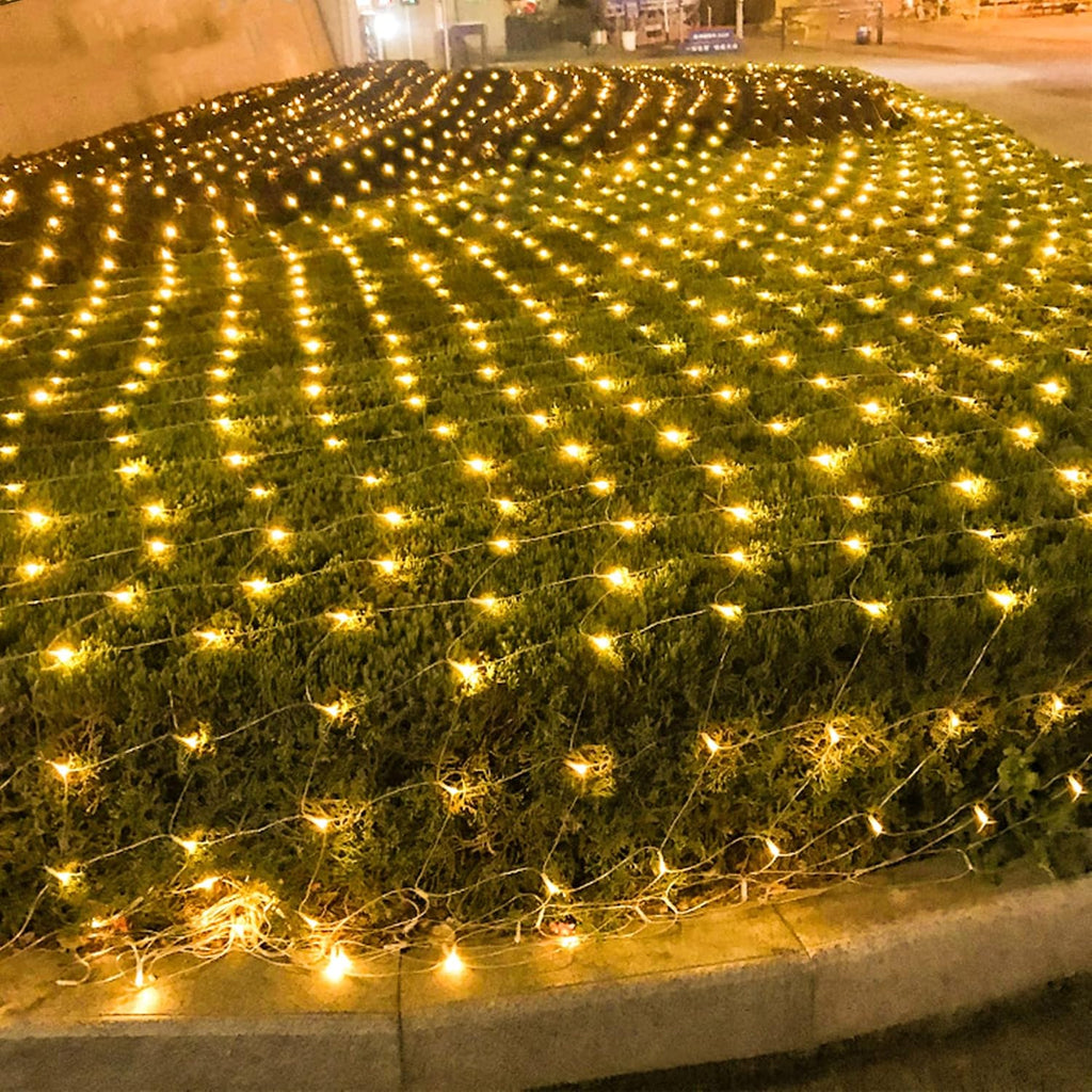 Outdoor Christmas Net Lights, 12FT x 5FT 360 LED Fairy String Light with 8 Lighting Modes, Connectable Light