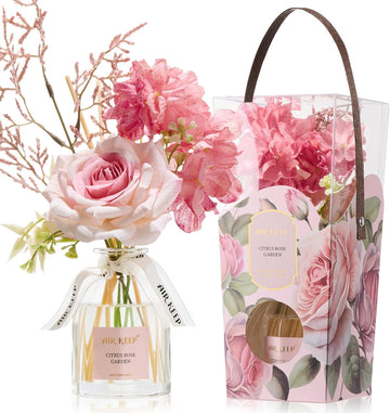 Flower Reed Diffuser Set, Citrus Rose Garden Diffuser Gift Set,4.06 fl oz Essential Oil Sticks Diffusers Air - Set of 42