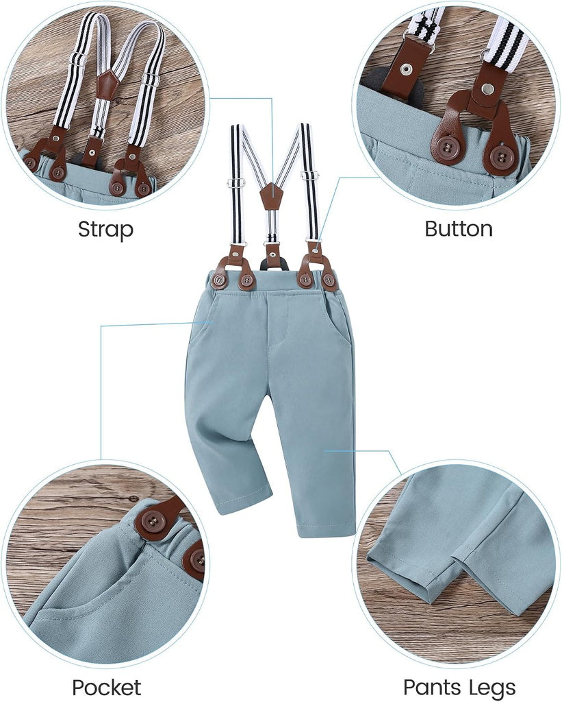 Baby Boy Clothes Suit Infant Gentleman Outfit 4Pcs Set