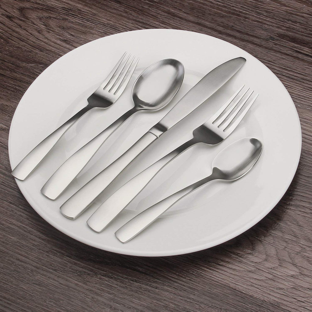 Matte Silverware Set, 20-Piece Stainless Steel Flatware Set, Kitchen Utensil Set Service for 4, Tableware Cutlery Set