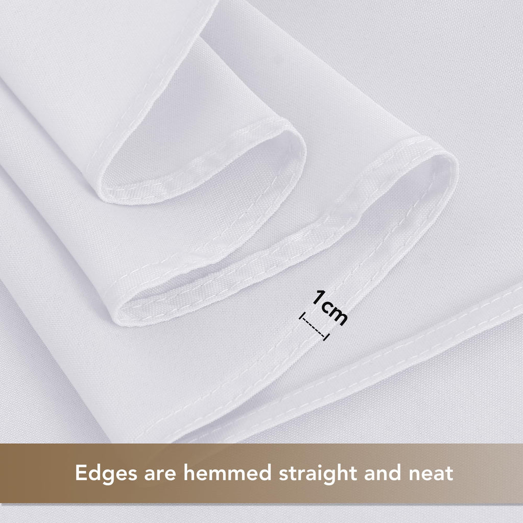 White Round Tablecloth 90 Inch Fit 30-72 Inch Tables, 8 Pack
