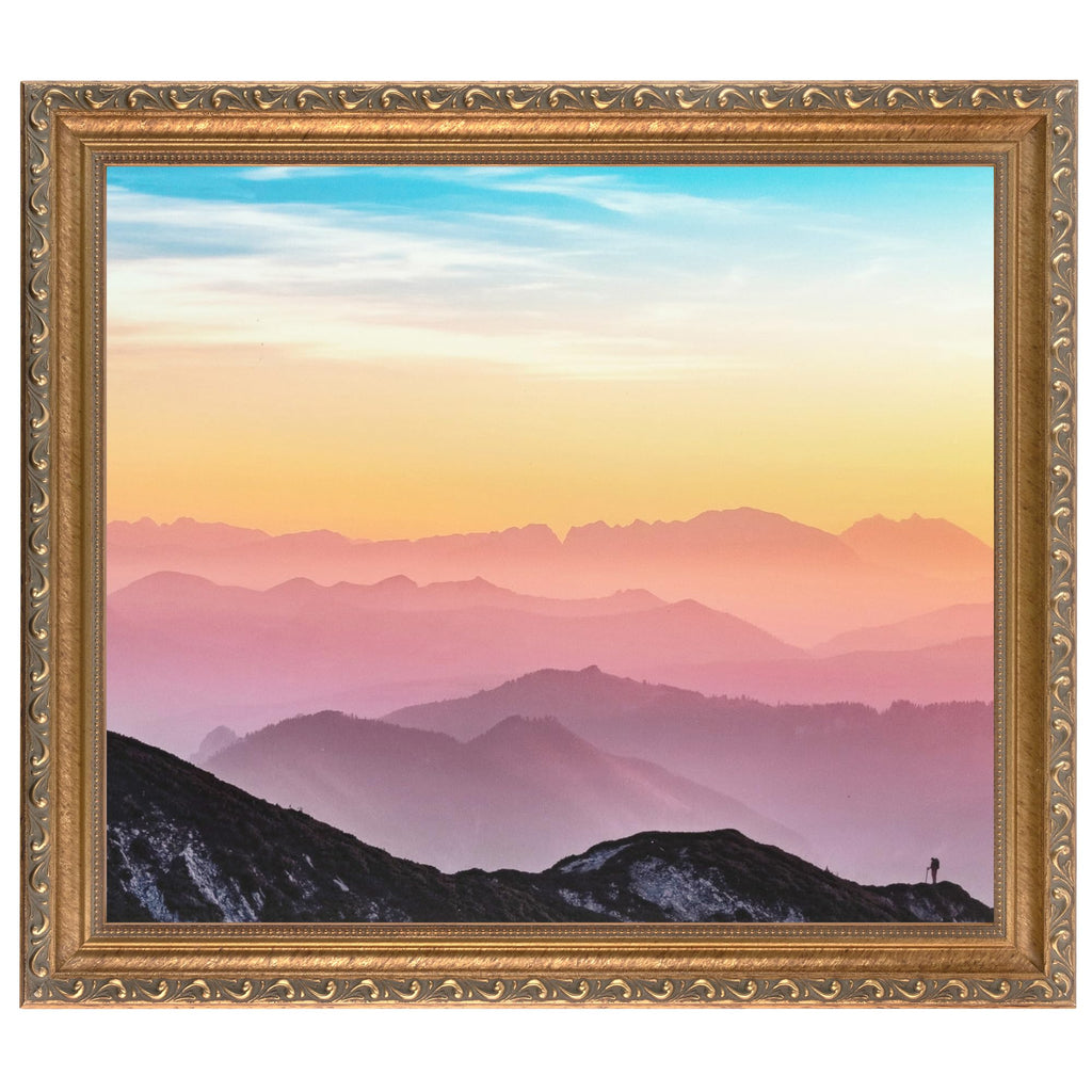 11x14 Inch Gold Picture Frame, This 1.2500 Inch Custom Poster Frame is Dark Gold - Comes with Glass and Corrugated