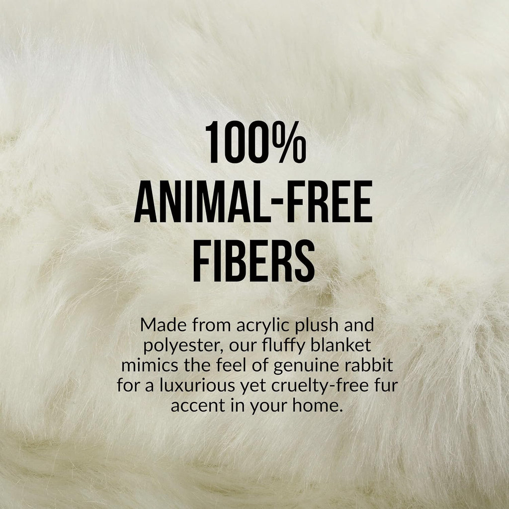 Faux Cowhide Rug for Rustic and Western Decor | Low Pile Faux Fur Rug with Off White Cow Print | Cruelty-Free Fade