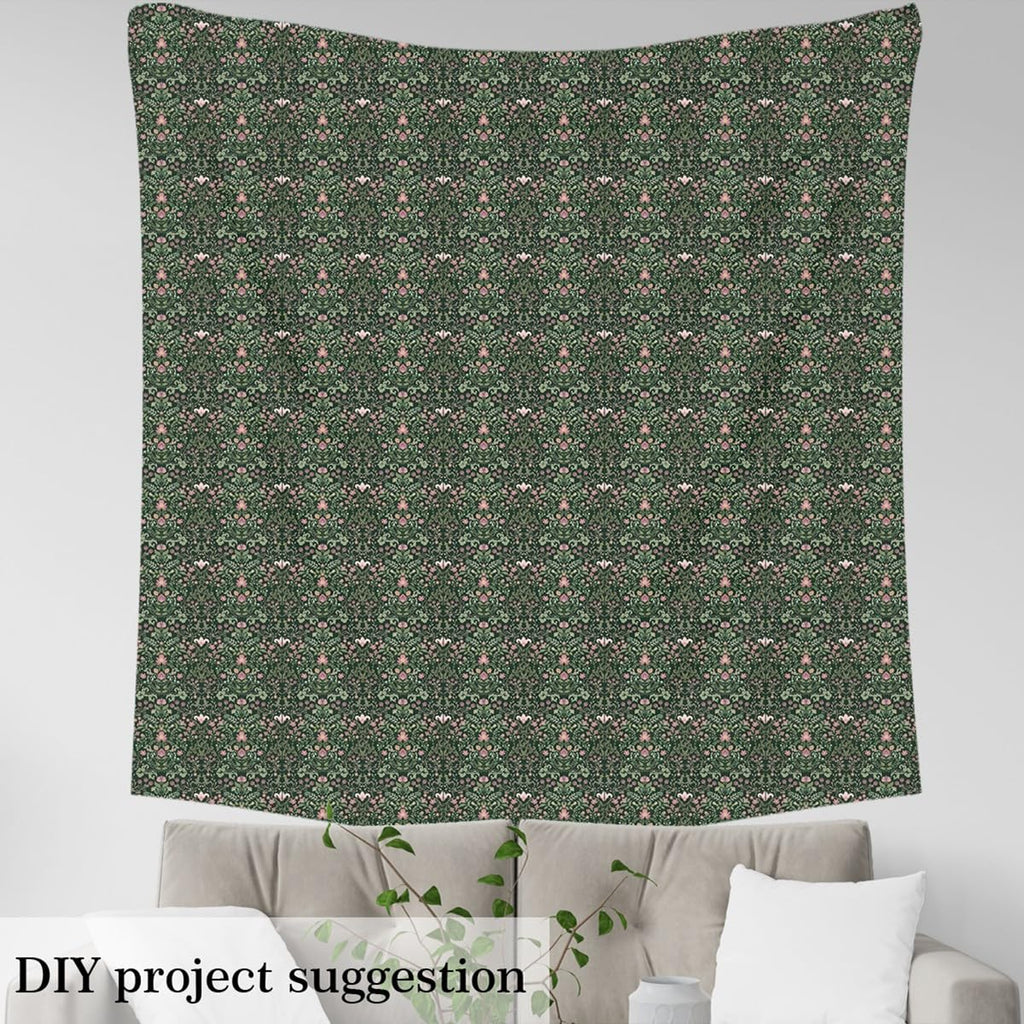 Floral Vinatge Botanical Green Upholstery Fabric 1 Yard Boys Girls