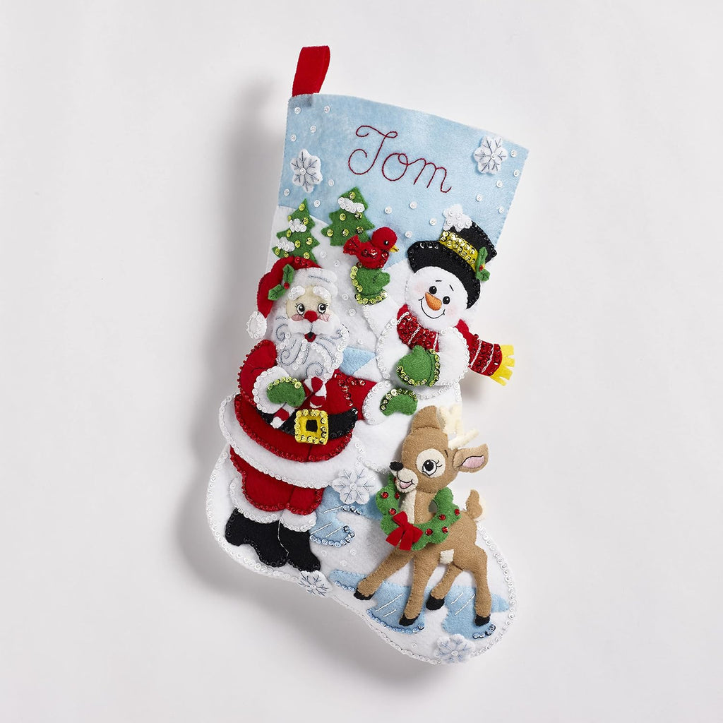 Santa's Gathering, Felt Applique , 18", 89308E